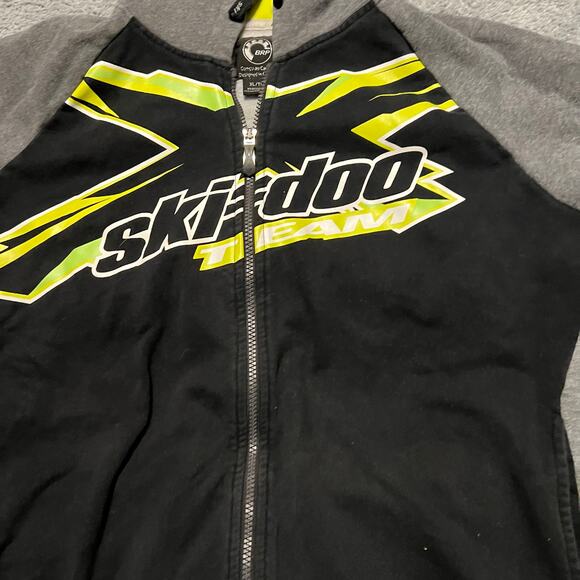 Ski Doo Hoodie Womens XL Zip Sweatshirt BRP Black Green Gray - Picture 2 of 7